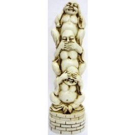 Porte-encens colonne de 3 bouddhas